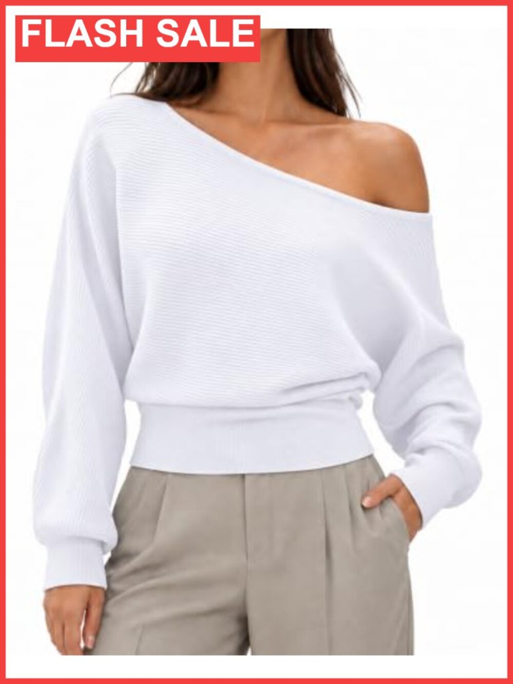 Oversized Off Shoulder Pullover Sweater Boat Neck Knit Jumper